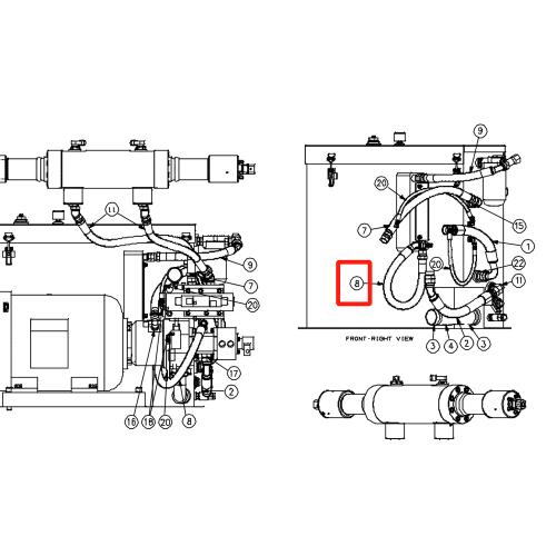 20449070 Hydraulic Hose Assembly, .75 X 32.50