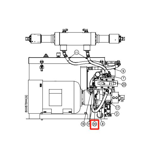 80085889 Hydraulic Hose Assembly, .25 x 20.0