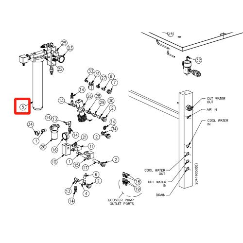 80087976 Low Pressure Water Filter Assembly